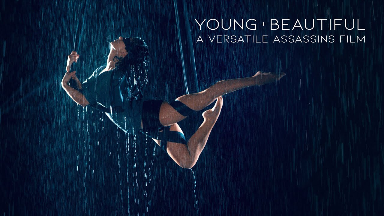 VERSATILE ASSASSINS | Young & Beautiful | Blindfolded Aerial Performance in Rain Room - Selkie Hom