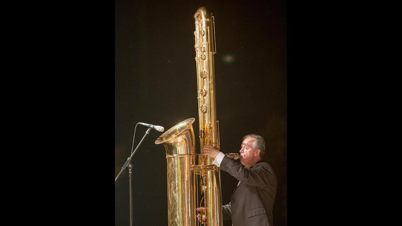 Attilio Berni plays the giant J'Elle Stainer sub-contrabass saxophone
