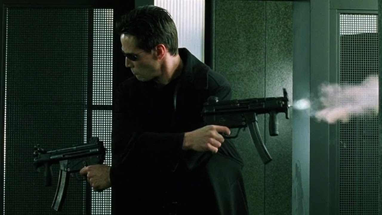 The Matrix (1999) - Lobby Shootout Scene (1080p) FULL HD